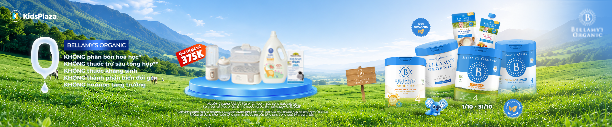 [Center banner] - Khuyến mại sữa Bellamy's Organic