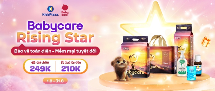 Bỉm BabyCare khuyến mãi T8