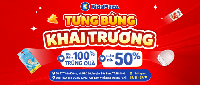 Tưng bừng khai trương Kids Plaza 76-77 Thôn Đông, Phù Lỗ, Sóc Sơn, Hà Nội