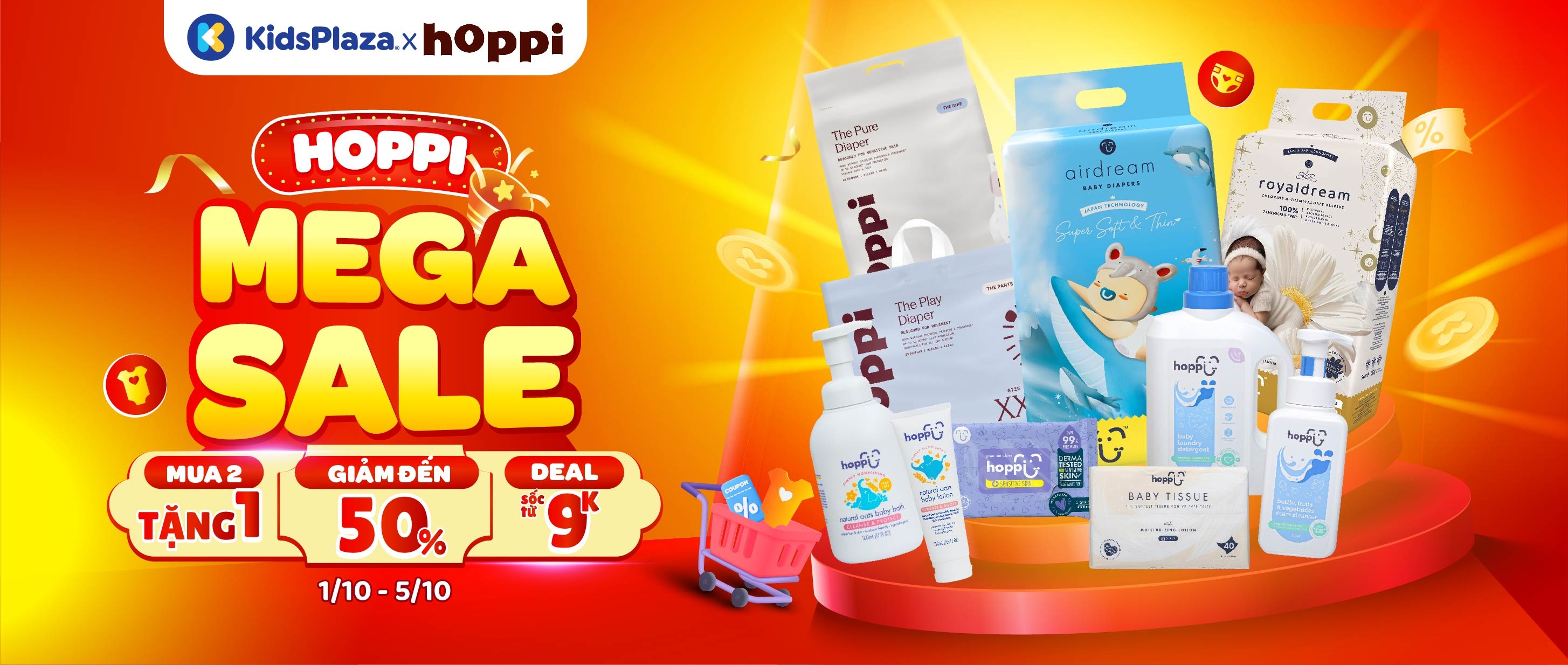 Mega sale bỉm Hoppi