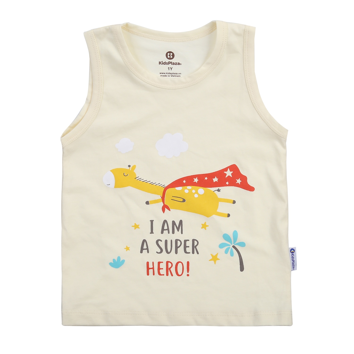 Bộ ba lỗ bé trai in hình chú hươu bay màu vàng ghi KidsPlaza M24H hình 2