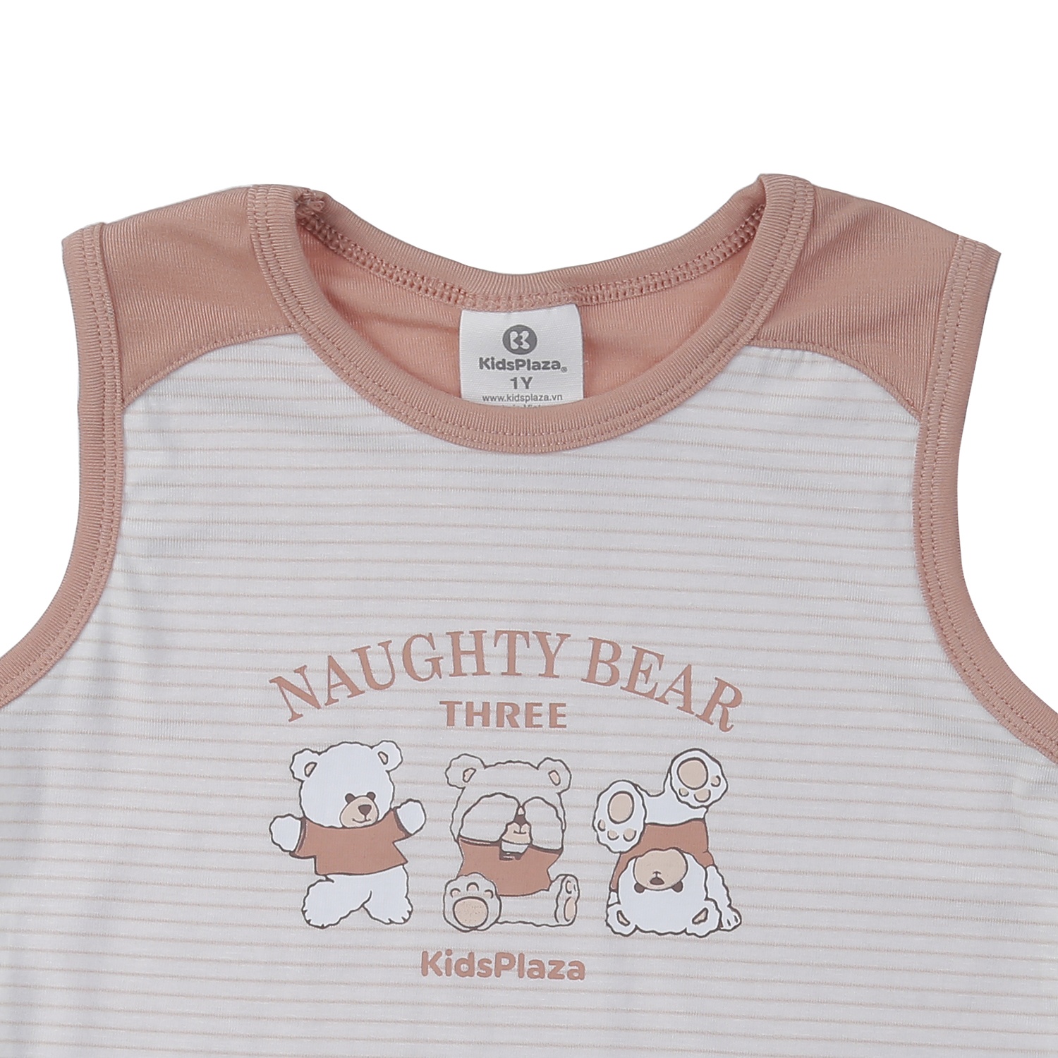 Bộ ba lỗ bé trai KidsPlaza Otis ND24H (Kẻ nâu) hình 2