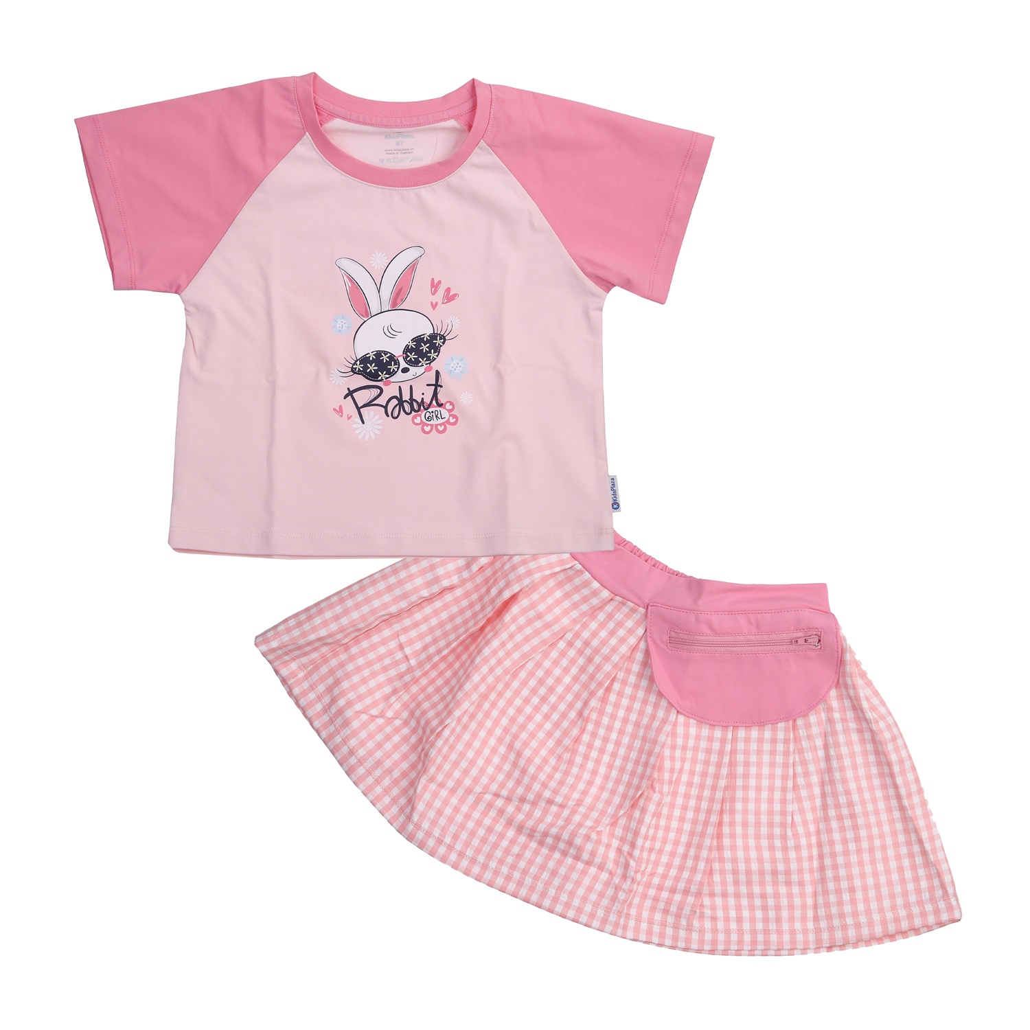 Bộ cộc bé gái in thỏ màu hồng KidsPlaza TT24H