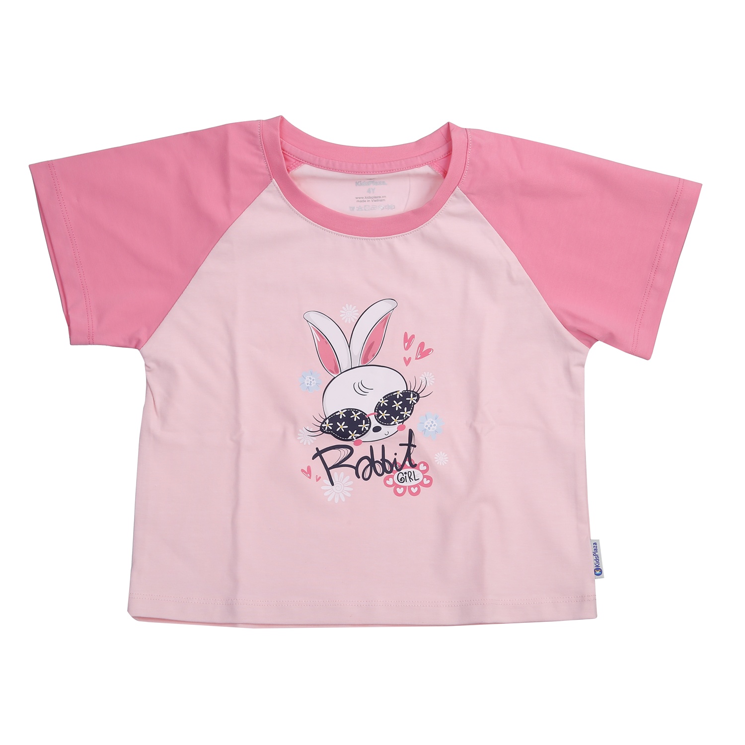 Bộ cộc bé gái in thỏ màu hồng KidsPlaza TT24H
