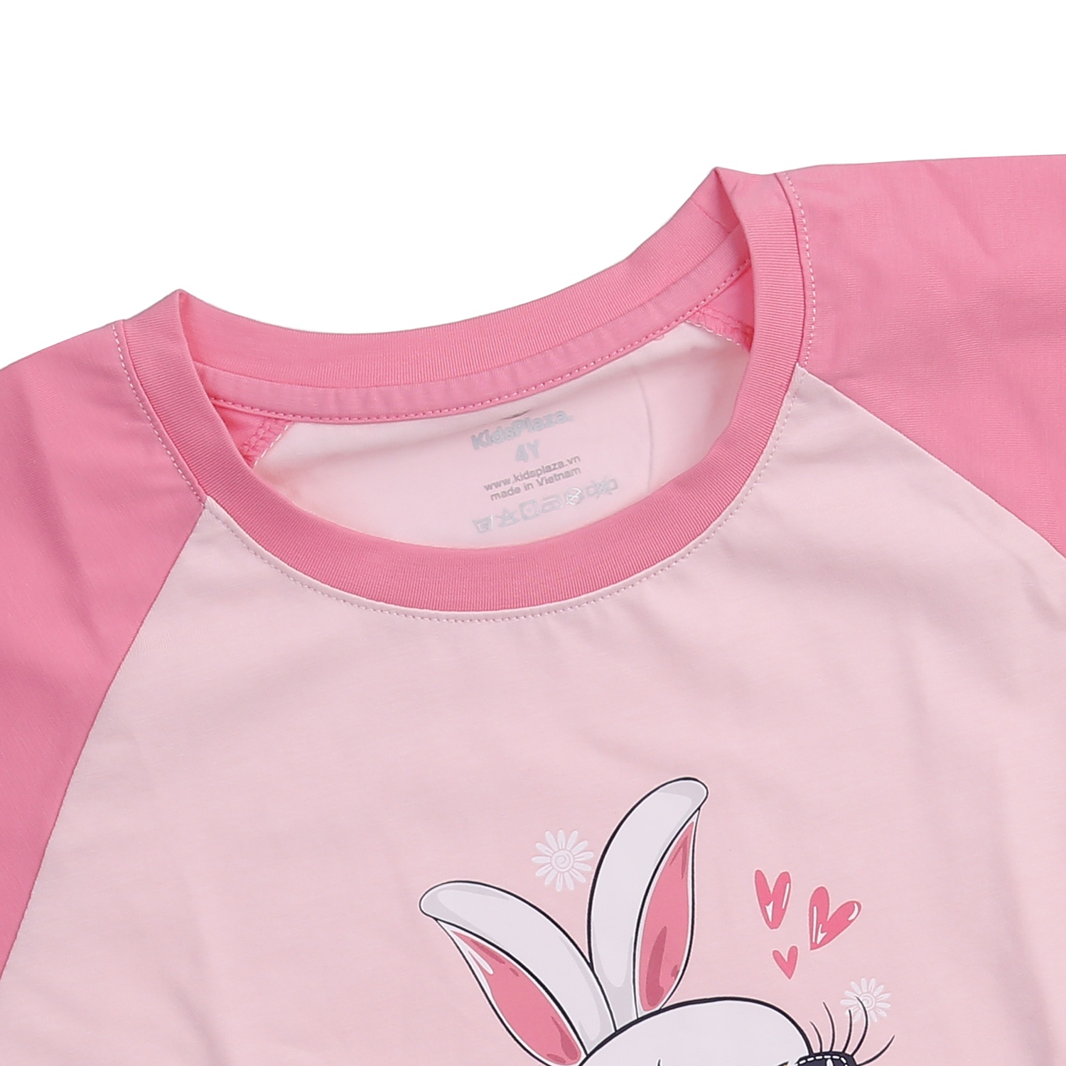 Bộ cộc bé gái in thỏ màu hồng KidsPlaza TT24H