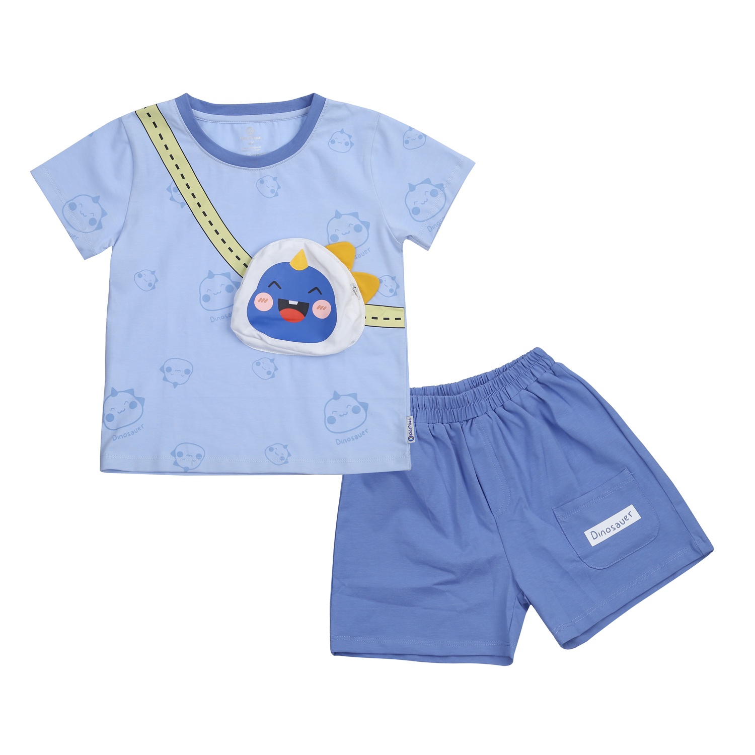 Bộ cộc bé trai màu xanh in nổi chú khủng long KidsPlaza TT24H