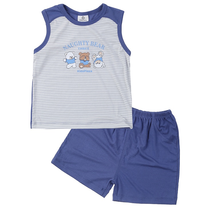 Bộ quần áo ba lỗ bé trai KidsPlaza Otis ND24H (Tím than) hình 1