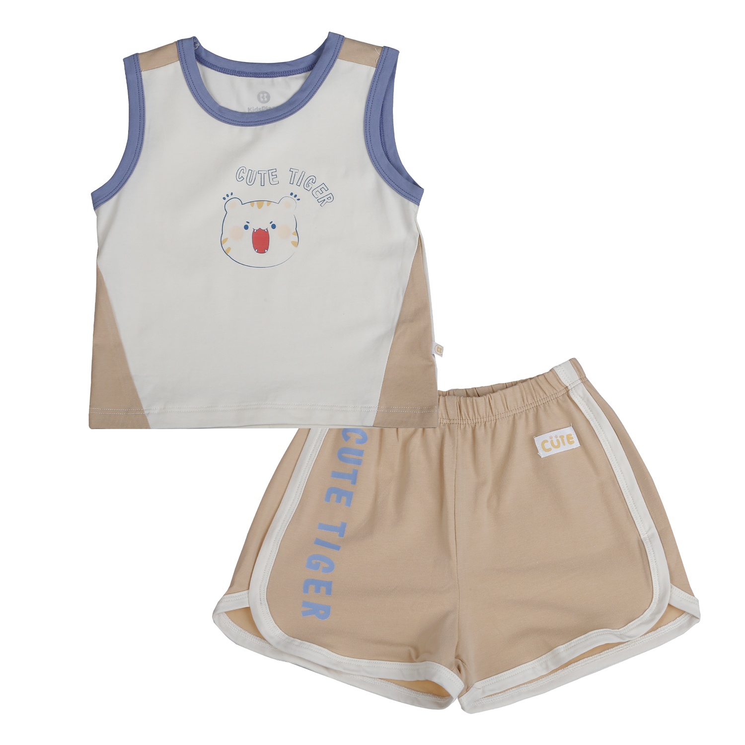 Bộ ba lỗ KidsPlaza Tiger phối màu HN26H (Nâu be) hình 1