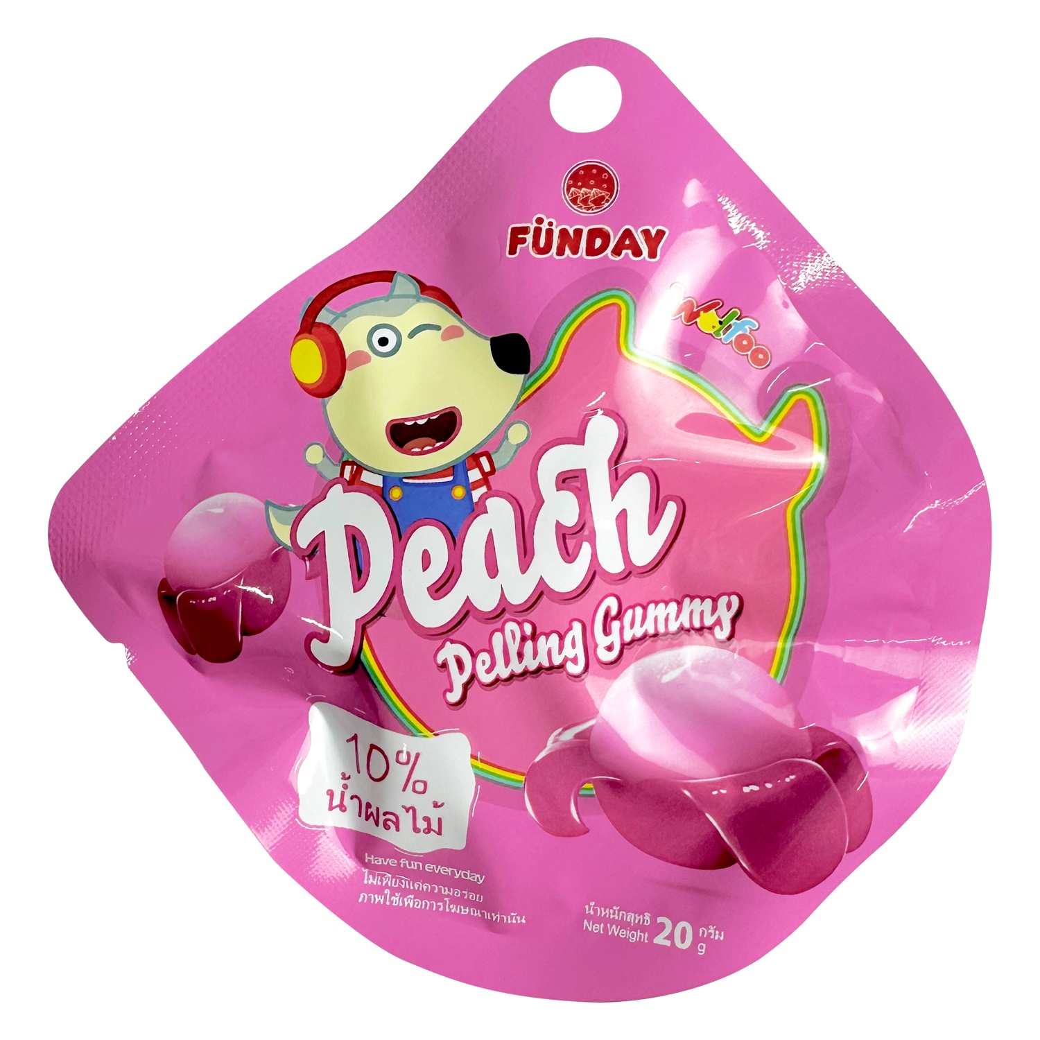 Kẹo dẻo hương đào bóc vỏ Wolfoo 20g hình 1