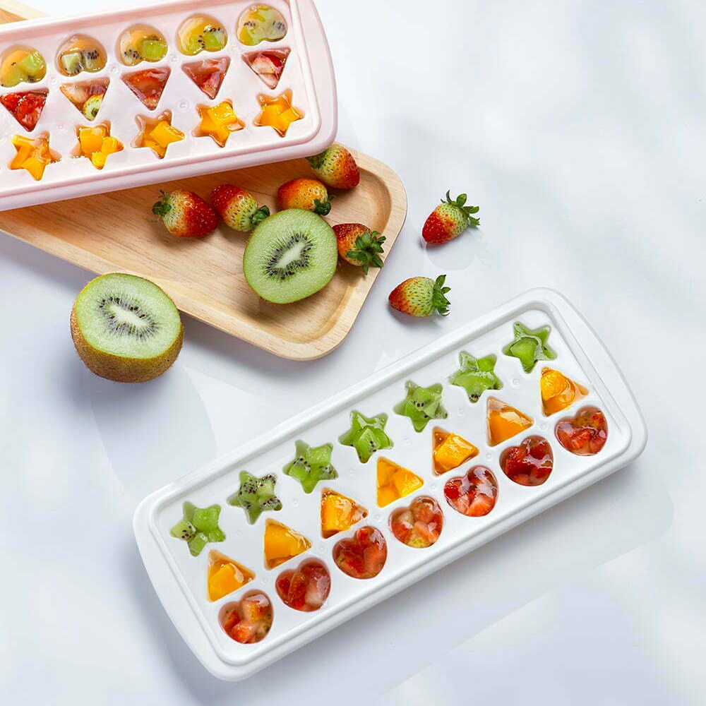 Khay đá Kari 21 viên có nắp và khay dùng