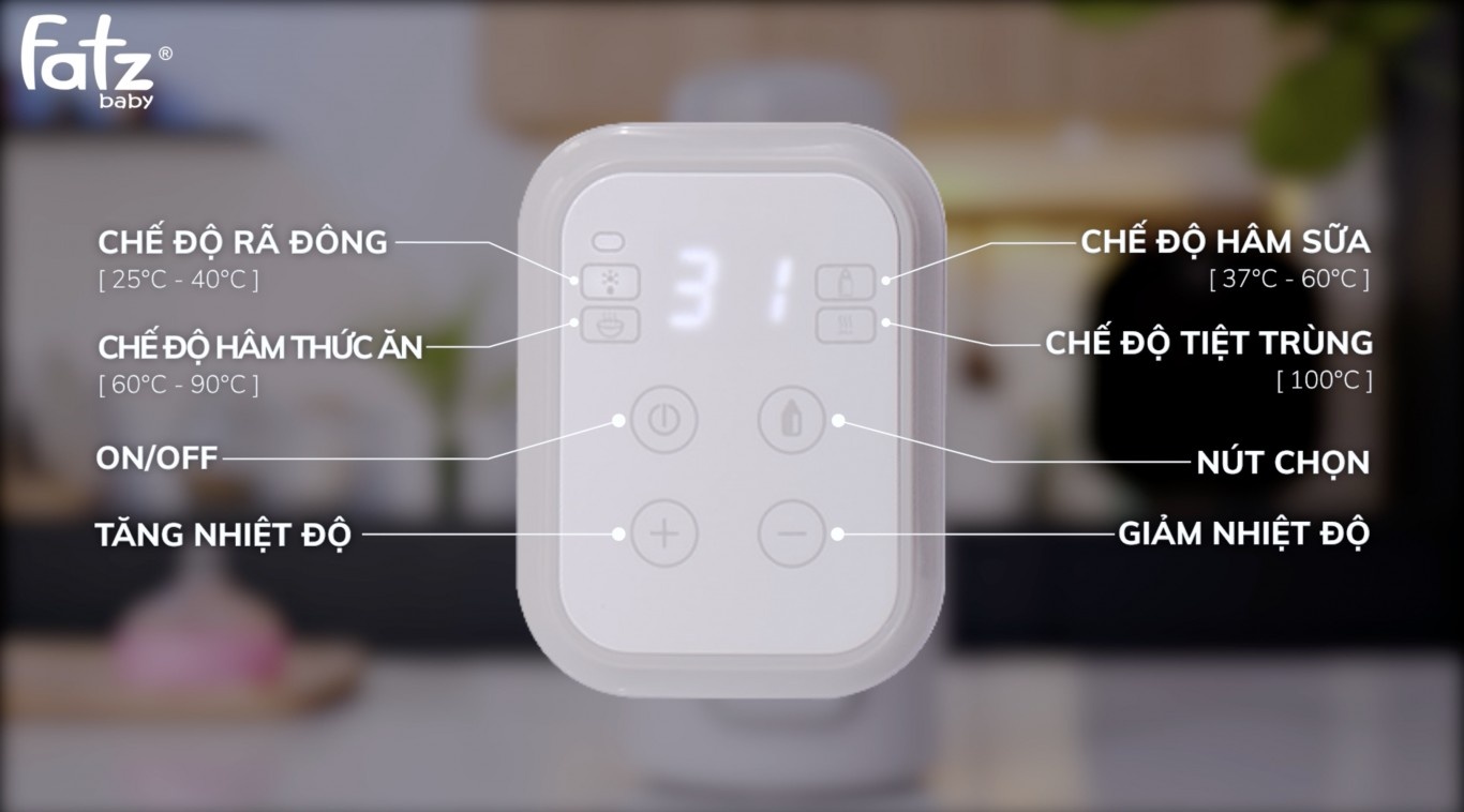 Máy hâm sữa và tiệt trùng Fatzbaby Mono7 FB3010TN hình 5