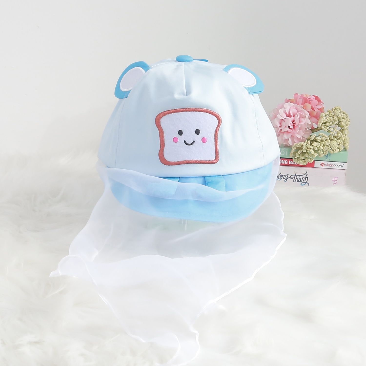 Mũ lưỡi trai phủ voan in hình bánh mì KidsPlaza DN24H (Xanh dương)
