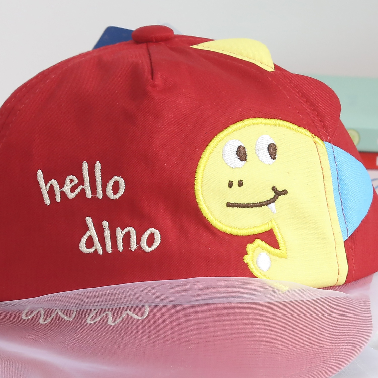 Mũ lưỡi trai phủ voan in hình khủng long KidsPlaza DN24H (Màu đỏ) hình 3