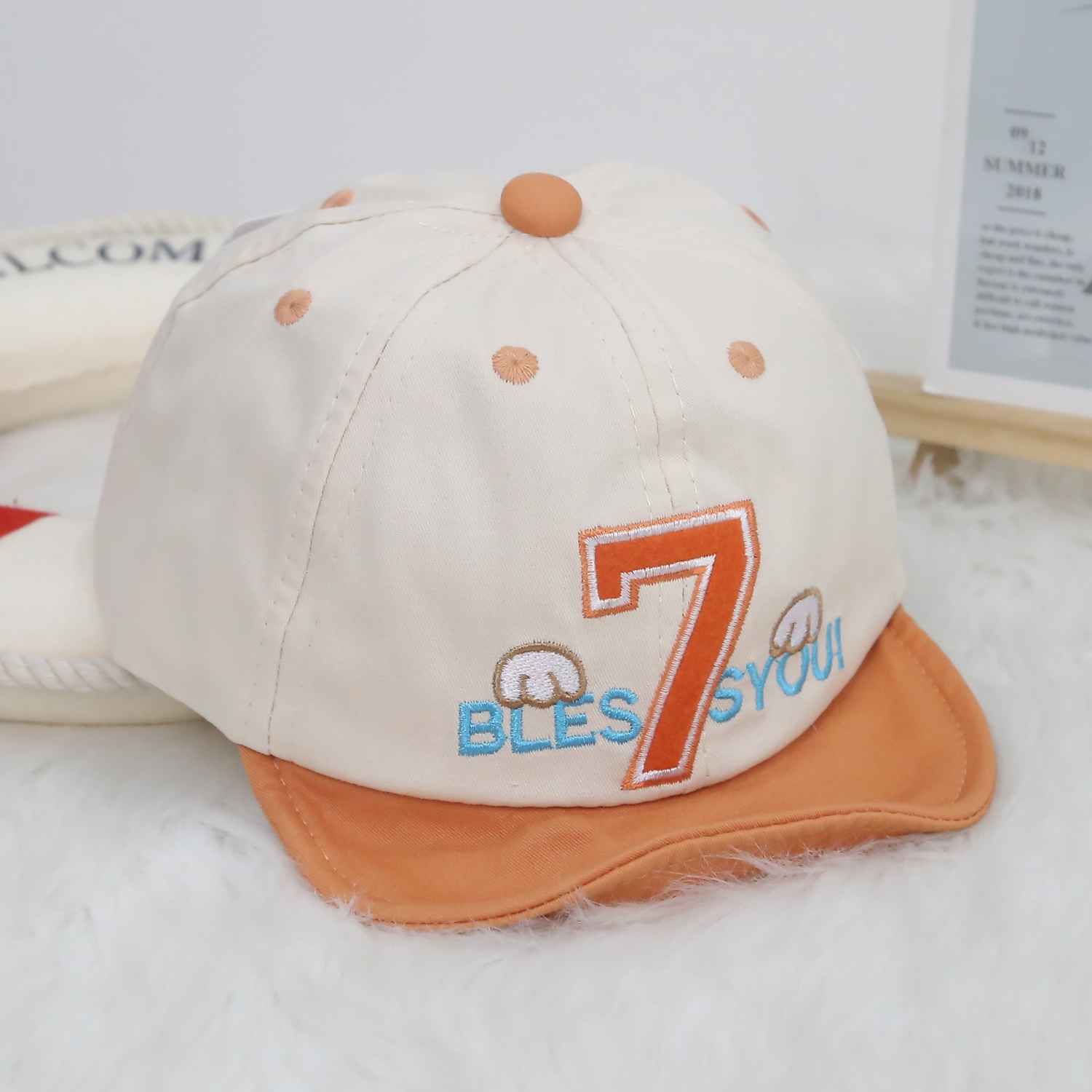 Mũ lưỡi trai thời trang in số 7 KidsPLaza 24K-H04 S48 (Nâu)