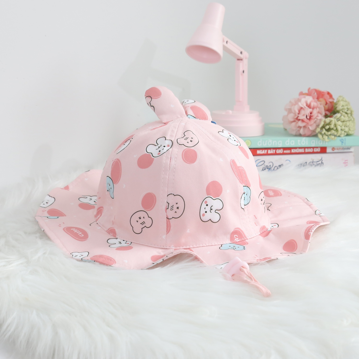 Mũ vành in hình thỏ và gấu KidsPlaza DN24H (Hồng)
