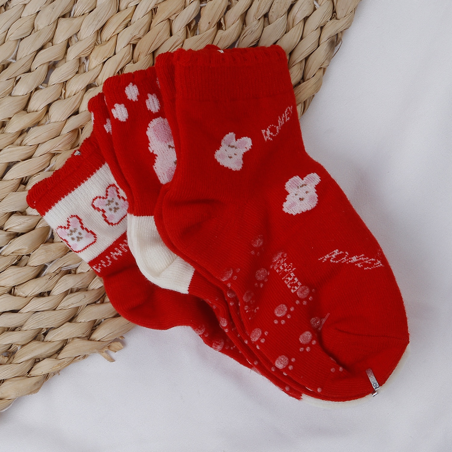 Set 3 tất bé gái KidsPlaza bunny 3-5Y BH25D (Đỏ) hình 1