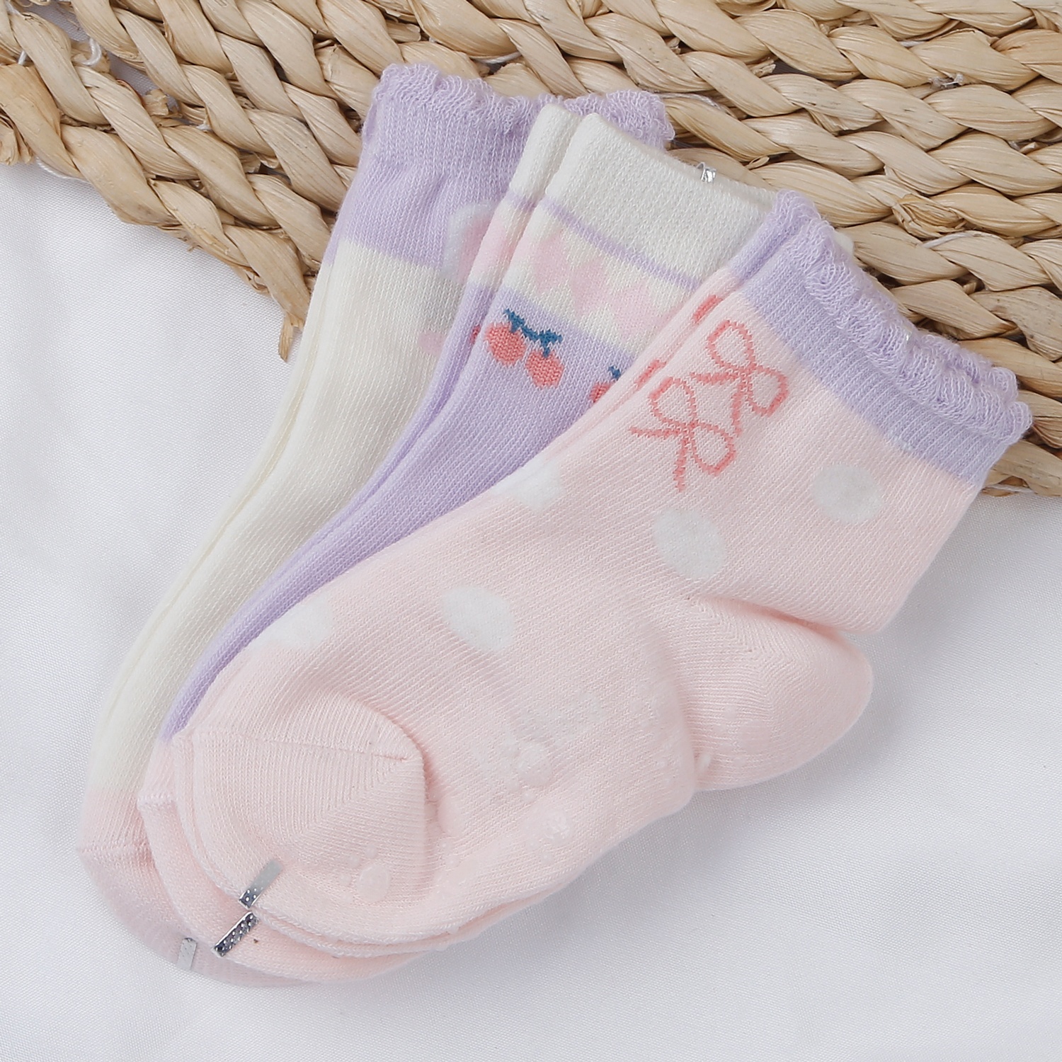 Set 3 tất bé gái KidsPlaza thỏ nơ BH25D hình 2