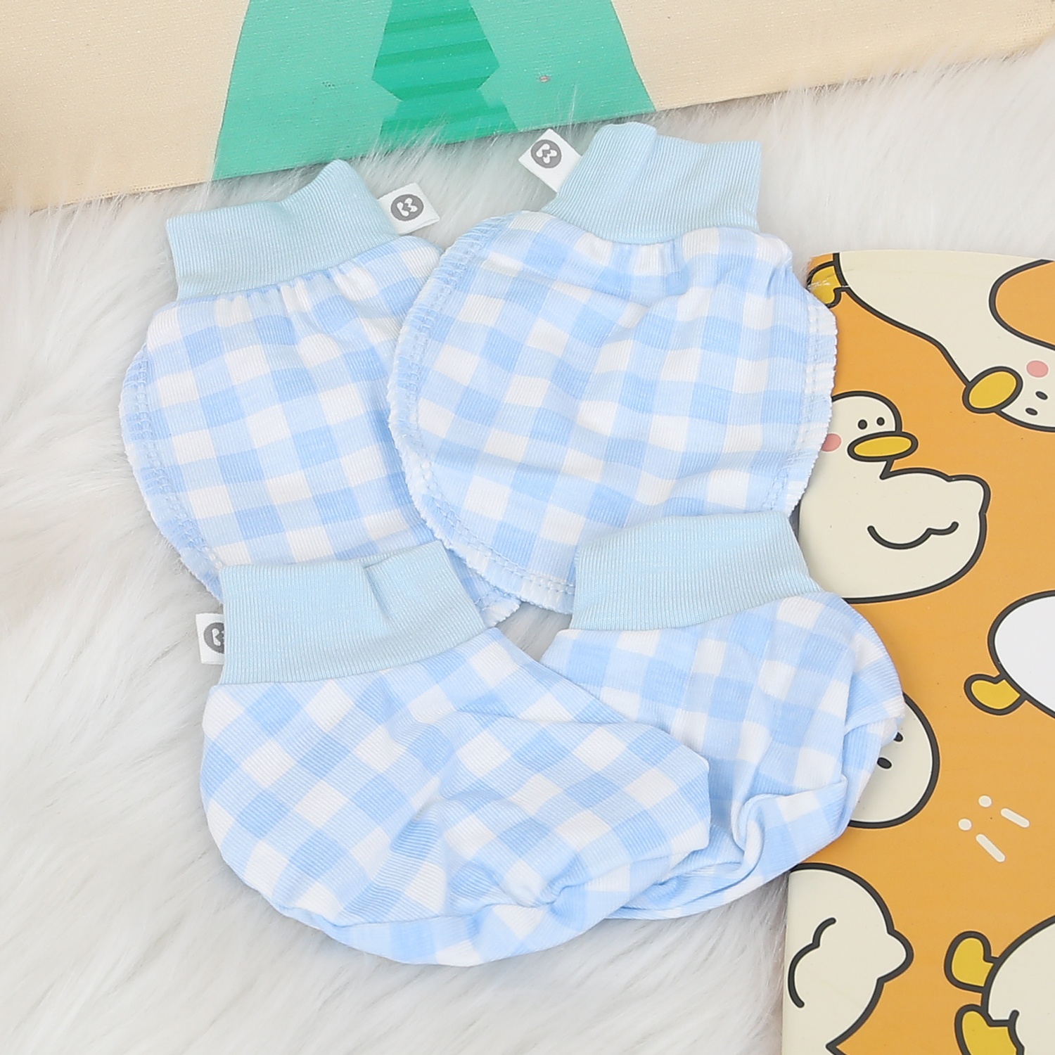 Set bao tay, bao chân KidsPlaza Otis ND24H (Kẻ xanh) hình 2