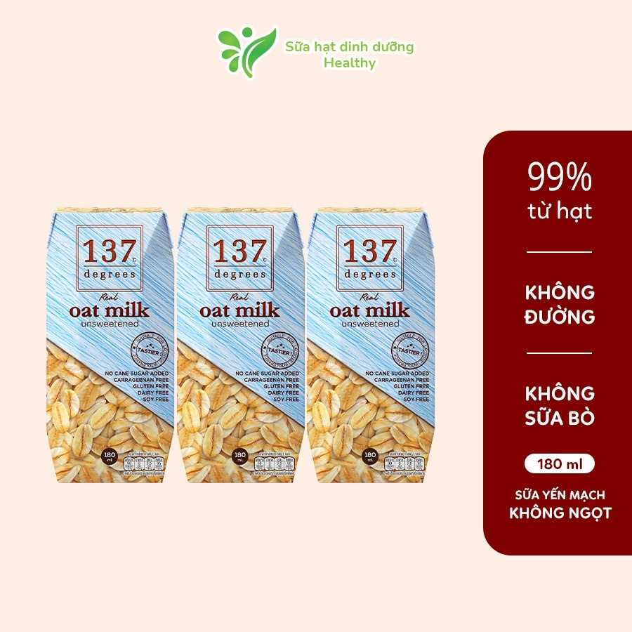 Sữa hạt yến mạch không đường 137 Degrees 3x180ml hình 2