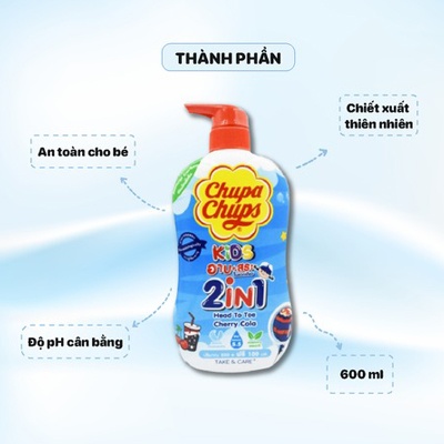Sữa tắm gội Chuppa Chups hương cherry cola 600ml hình 1