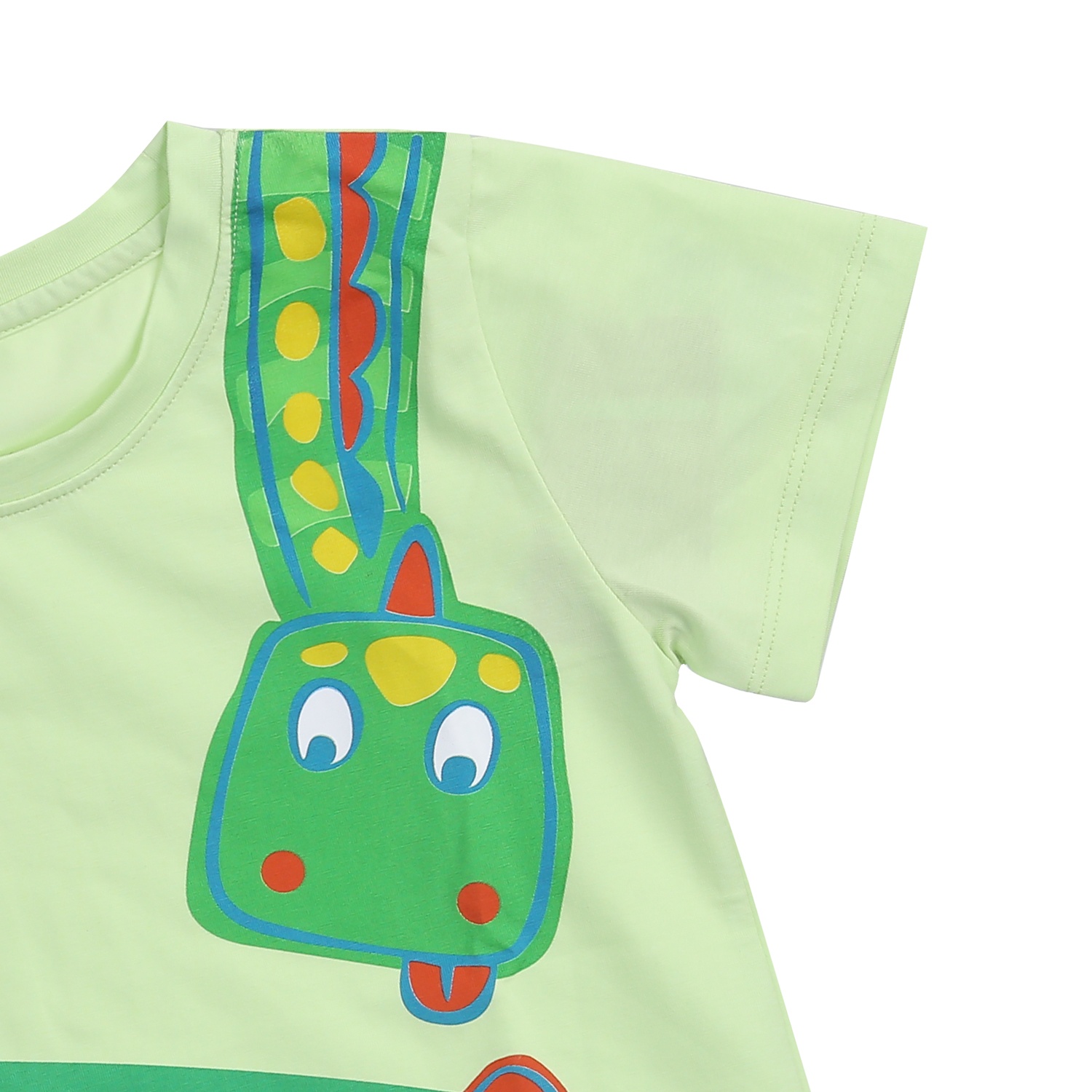 Bộ cộc bé trai in hình khủng long ở vai màu xanh KidsPlaza TT24H