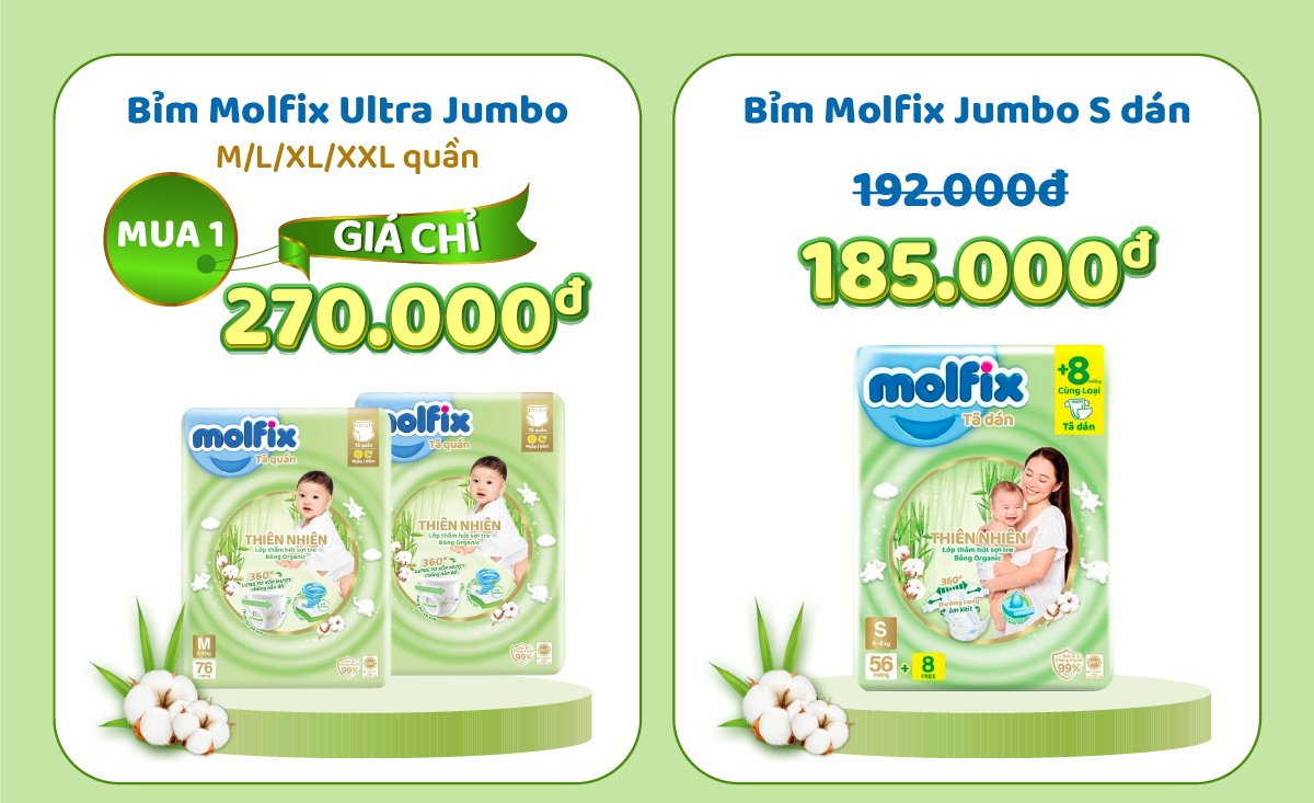 Molfix Reklamaamazon Bỉm Molfix khuyến mại T6 - Kids Plaza