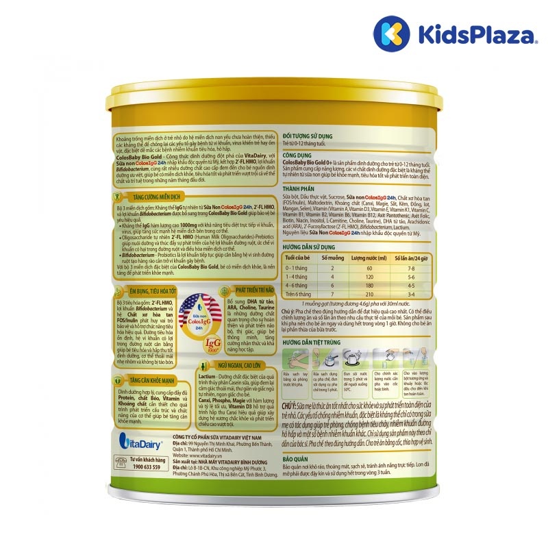Sữa bột Colosbaby BIO Gold 0+ 800g cho bé từ 0-1 tuổi hình 3