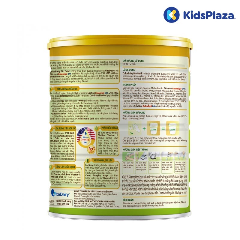 Sữa bột Colosbaby BIO Gold 1+ 800g cho bé từ 1-2 tuổi hình 3