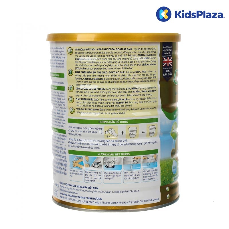 Sữa dê Goatlac Gold 1+ 800G cho bé biếng ăn (1-2Y) hình 3