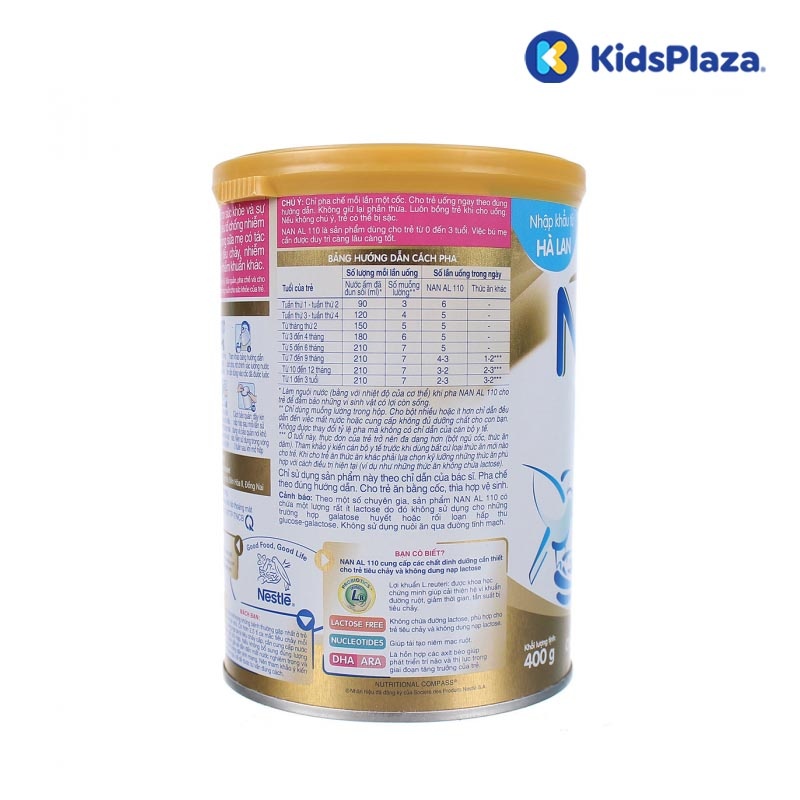 Sữa Nan AL110 400g (0 - 3 tuổi) hình 3