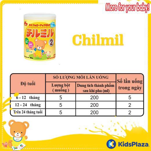 Sữa Morinaga Chilmil số 2 850g cho bé 6M-36M hình 3