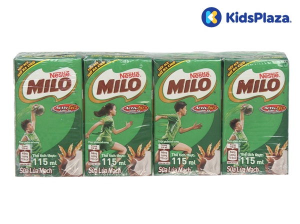 Lốc 4 hộp sữa Milo Active Go 115ml cho bé trên 6 tuổi hình 1