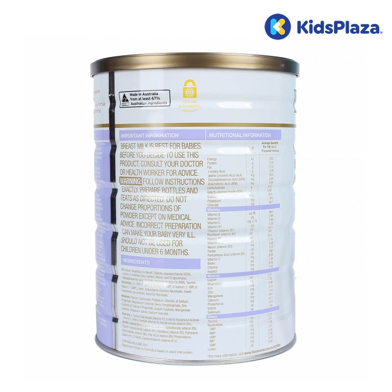 Thành phần sữa Blackmores số 2 900g cho bé mẫu mới