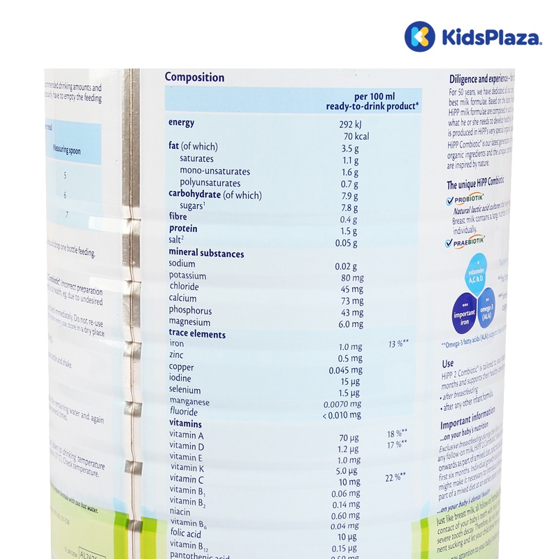 Sữa Hipp Organic Combiotic HMP số 2 800gr cho bé từ 6-12 tháng hình 2