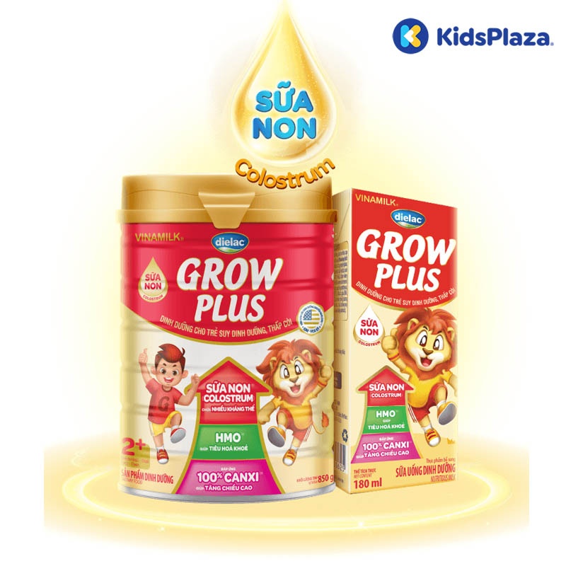 Sữa bột Vinamilk Dielac Grow Plus 2+ 850g New cho bé 2-10 tuổi hình 1