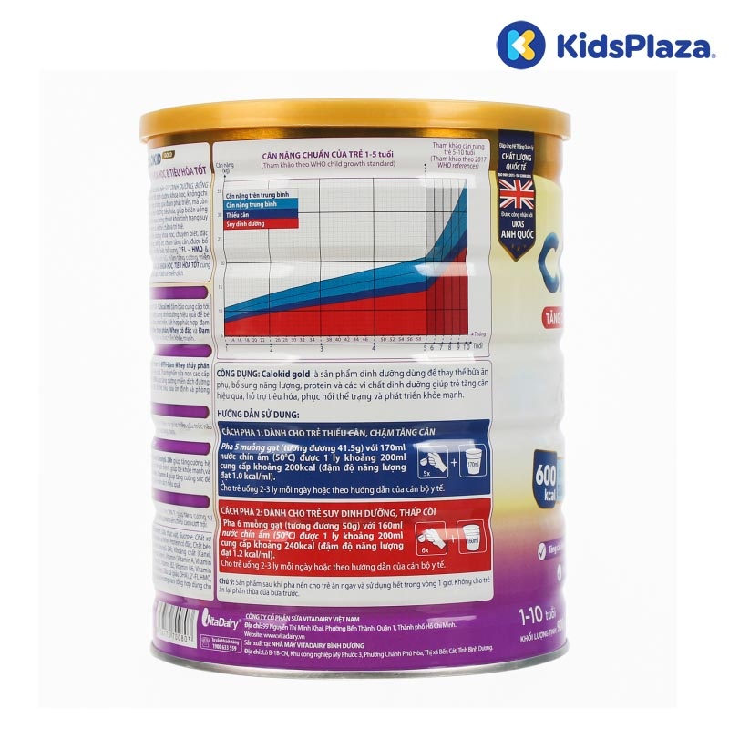 Sữa bột Calokid Gold 900gr cho bé 1-10 tuổi hình 4