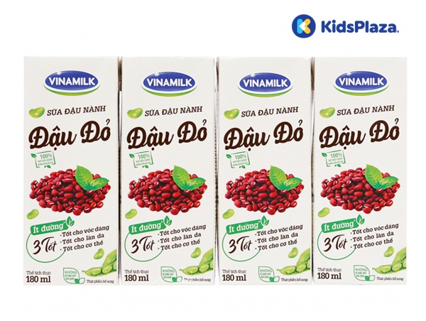 Sữa đậu nành Vinamilk đậu đỏ 4*180ml cho bé trên 4 tuổi hình 1