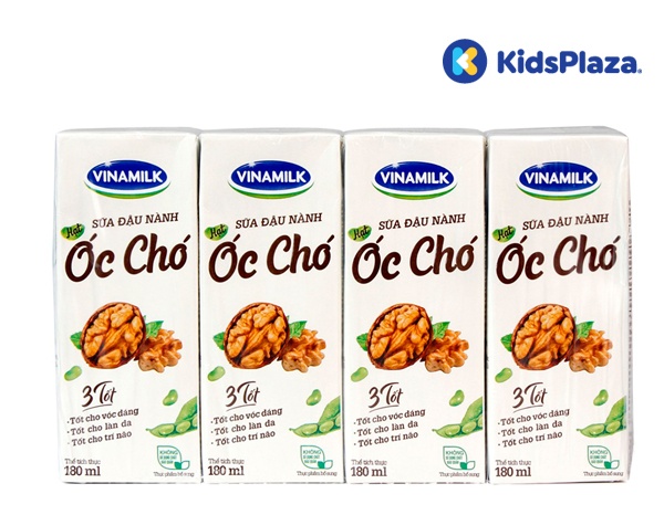 Sữa đậu nành Vinamilk hạt óc chó 4*180ml cho bé trên 4 tuổi hình 1
