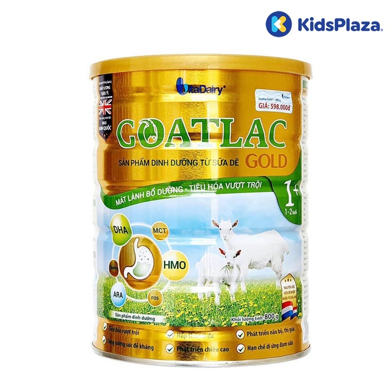Sữa dê Goatlac Gold 1+ 800G cho bé biếng ăn (1-2Y) hình 1