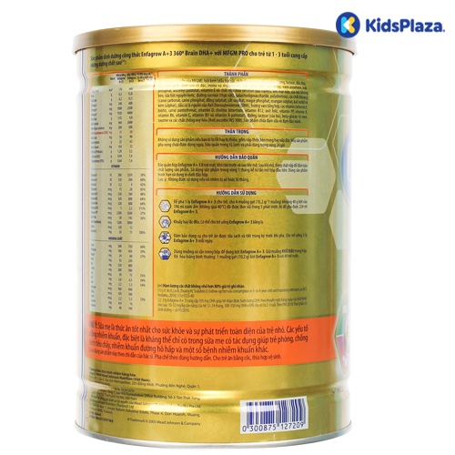 Sữa Enfagrow A+ 3 360° Brain DHA+ với MFGM PRO 1700g Vị Vani cho bé từ 1 - 3 tuổi hình 2