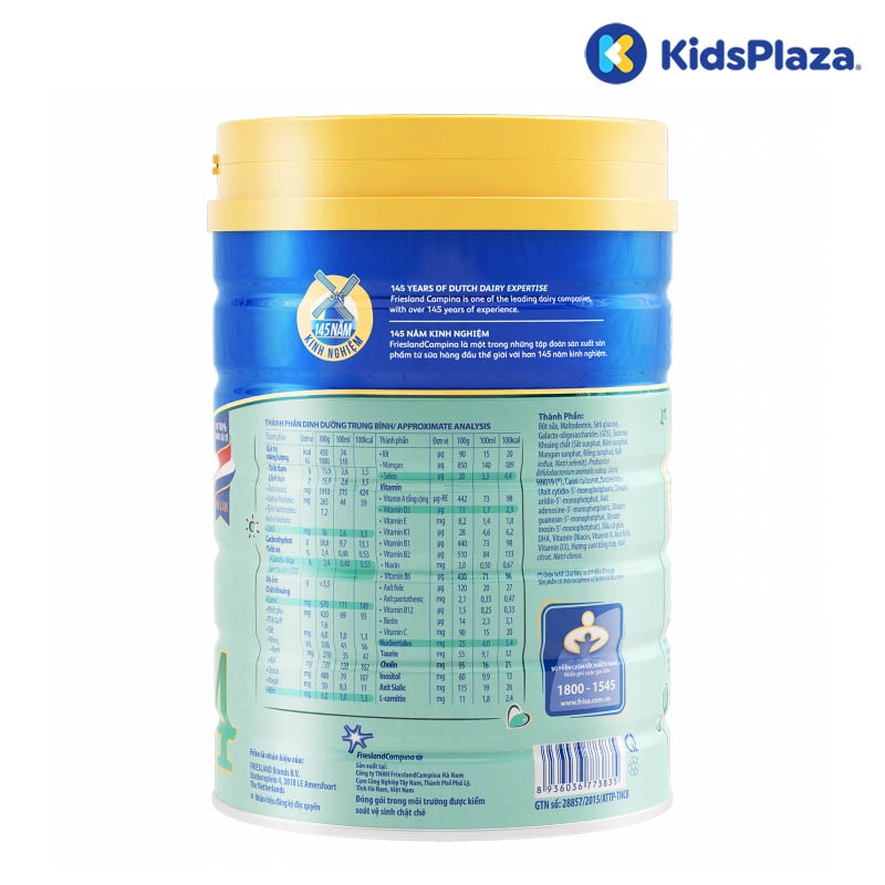 Sữa Friso Gold số 4 850g cho bé từ 2-6 tuổi hình 2