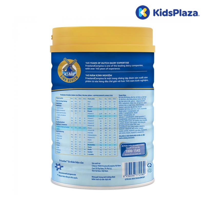 Sữa Frisolac Gold số 1 850g cho bé từ 0-6 tháng hình 2