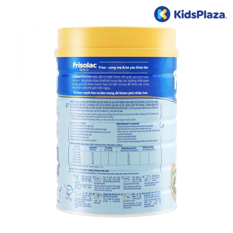 Sữa Frisolac Gold 1 900g cho bé 0-6M hình 3