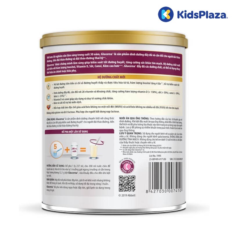 Sữa Glucerna Vani 400g cho người mắc bệnh đái tháo đường hình 2