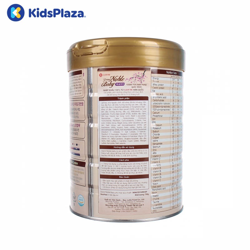 Sữa Grand Noble Baby số 1 (750g) cho bé từ 0-1 tuổi hình 3