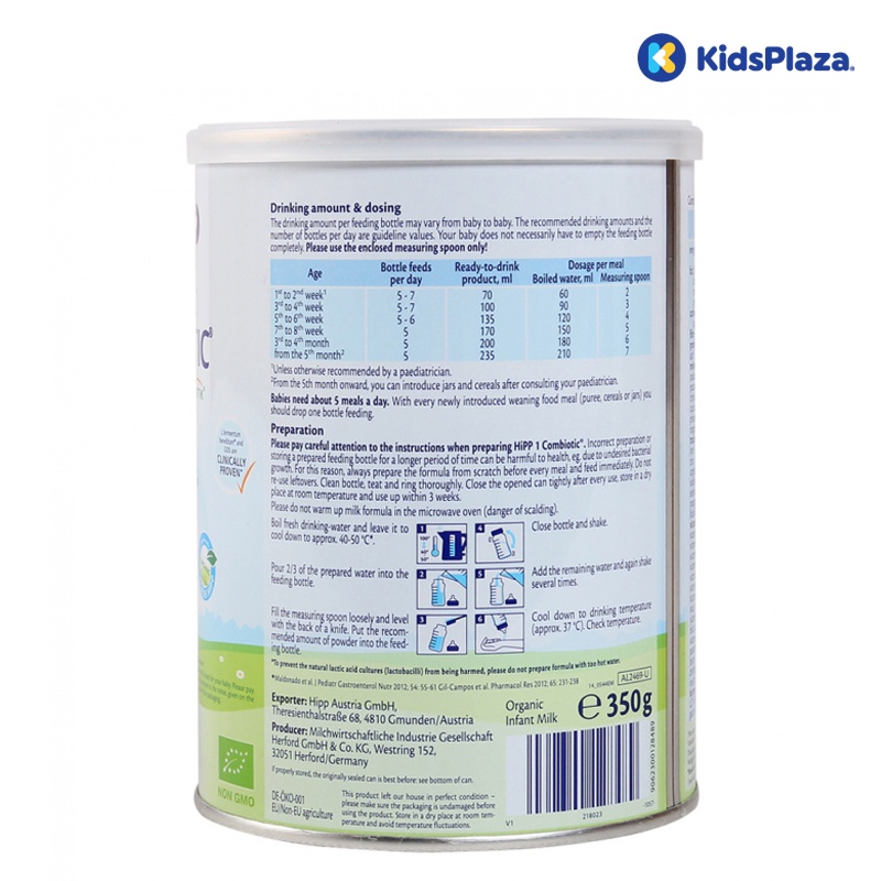 Sữa Hipp số 1 Combiotic Organic 350g hình 2