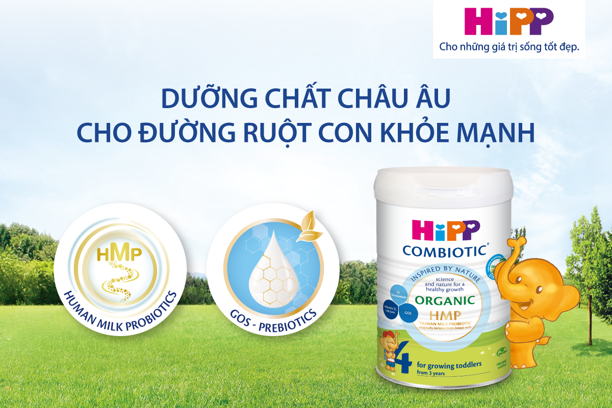 Sữa bột HiPP Combiotic hỗ trợ bé tiêu hóa dễ dàng