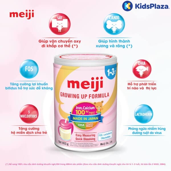 Sữa Meiji Growing Up Formula 800g nhập khẩu cho bé 1Y-3Y hình 2