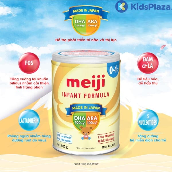 Sữa Meiji Infant Formula 800g nhập khẩu cho bé 0-1Y hình 2