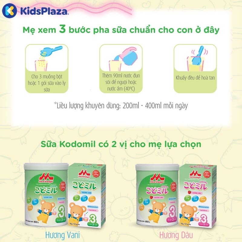 Sữa Morinaga số 3 Hương Vani 850g cho bé >3Y hình 3
